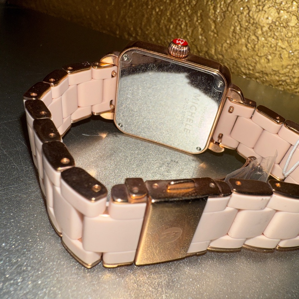 Michele Deco Sport Pink Gold Desert Rose Watch - Picture 4 of 5